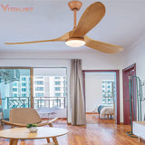 Luxury Natural Wooden Ceiling Fan Home Decorative Pendant Fan With Lamp Reversible Motor Suitable for Summer and Winter