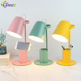Nordic Iron Art LED Fashion Simple Desk Lamps Eye Protection Dimming Metal Pen Holder Table Lamp Living Room Bedroom Home Decor