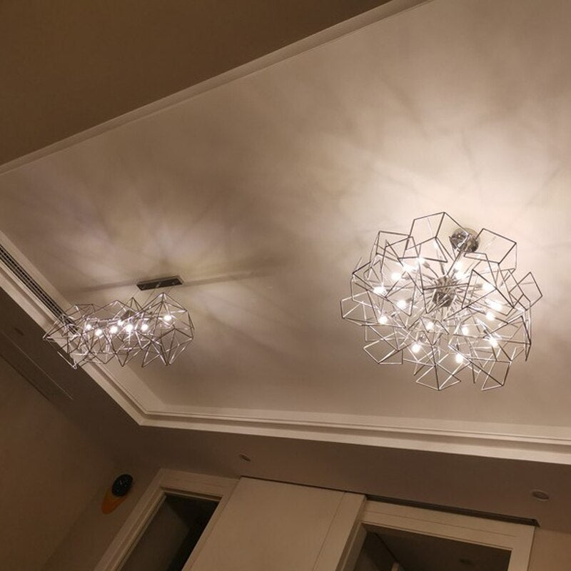 Nordic modern restaurant led chandeliers novelty luxury art bar decoration lighting minimalist living room bar hanging lights