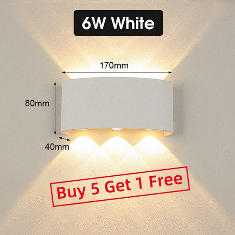 LED Wall Lamps IP65 Waterproof Outdoor/Indoor Stair Lighting A85-265V Up Down Light For Garden Living Room Wall Home Room Decors