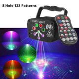 RGB Mini DJ Disco Laser Light Projector USB Rechargeable LED UV Sound Strobe Stage Effect Wedding Xmas Holiday Party Lamp
