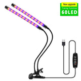 LECLSTAR USB Powered LED Grow Light Full Spectrum Plant With Timer Control Phyto Lamp DC12V Fitolamp for Seedling Flower Tent