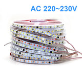 AC220V 230V 5M 600 LED Strip 2835 120LEDs/m Home Lamp Strip Red Ice Blue Green Yellow Pink Flexible And Cuttable Soft Lamp Bar