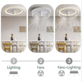 MARPOU ceiling fan with lighting remote control and APP control Lamp modern ceiling fans with led light For Bedroom Living room