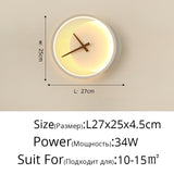Modern LED Clock Wall Lamps For Bedside Corridor Aisle Hotel Living Room Foyer Kitchen Porch Lights Luminaria Indoor Lighting