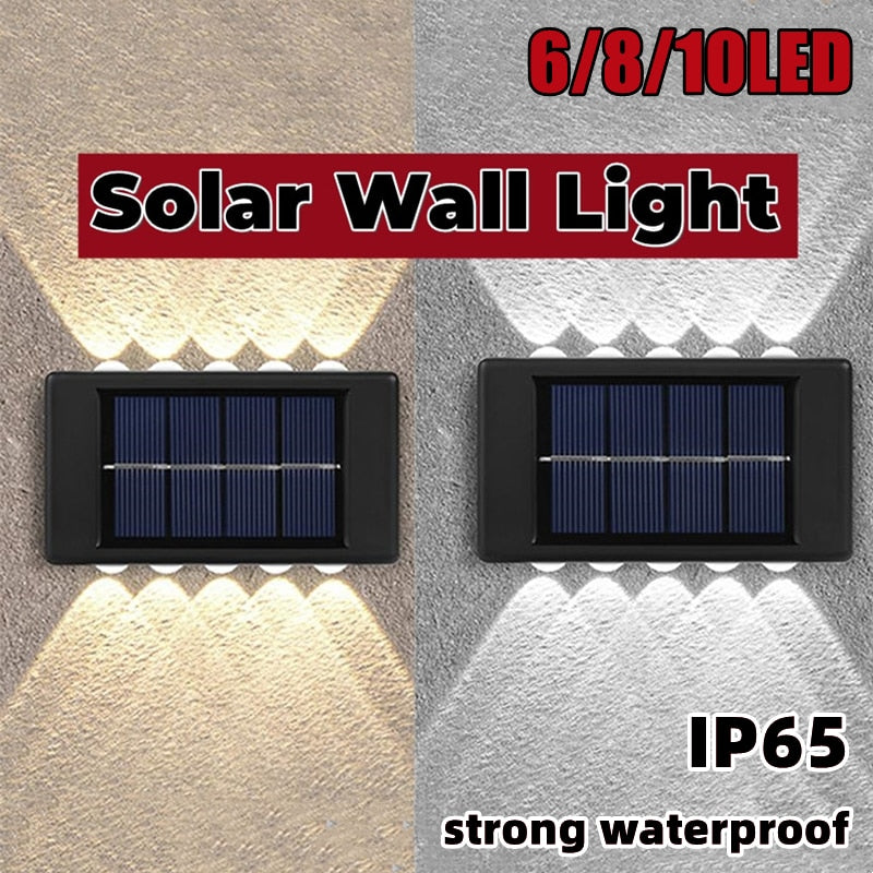 LED Solar Wall Lamp Outdoor Wall Light Ip65 Waterproof Garden Decoration Balcony Yard Street Decors Lamps Outside Sunlights