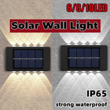 LED Solar Wall Lamp Outdoor Wall Light Ip65 Waterproof Garden Decoration Balcony Yard Street Decors Lamps Outside Sunlights
