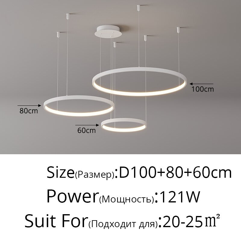 Living Room Ring Pendant Lights Acrylic Led Restaurant Chandelier Modern Minimalist Art Creative Personality Net Red Custom Lamp