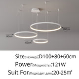 Living Room Ring Pendant Lights Acrylic Led Restaurant Chandelier Modern Minimalist Art Creative Personality Net Red Custom Lamp