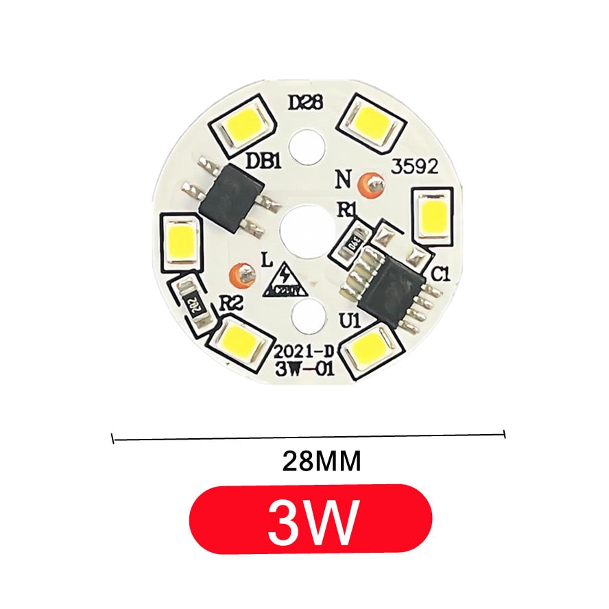 LED Bulb Patch Lamp SMD Plate Circular Module Light Source Plate For Bulb Light AC 220V-240V Led Downlight Chip Spotlight LED