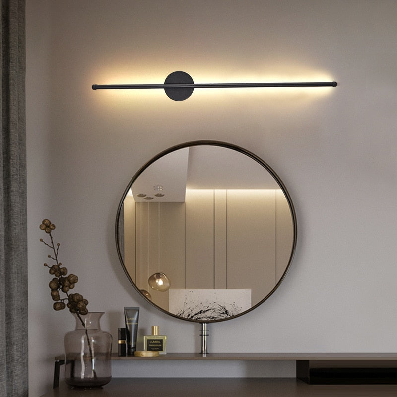 Nordic Strip LED Wall Lights Aluminum Wall Lamp Living Room Sofa Background Wall Decor Lamps Bedroom Bedside Lighting Fixtures
