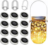 Solar Mason Jar Lid Lights Outdoor Waterproof Hanging Mason Jar Lights Christmas Lights for Garden Patio Porch Lawn Decoration