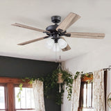 Stannor Indoor Ceiling Fan, Espresso Bronze Ceiling Fan with Light Rechargeable