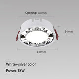 Led Spotlights Round Downlight Recessed Ultra-thin Grille Lamp Aluminum Ceiling Spot Light 7W 12W 18W 24W 36W Foco Lighting