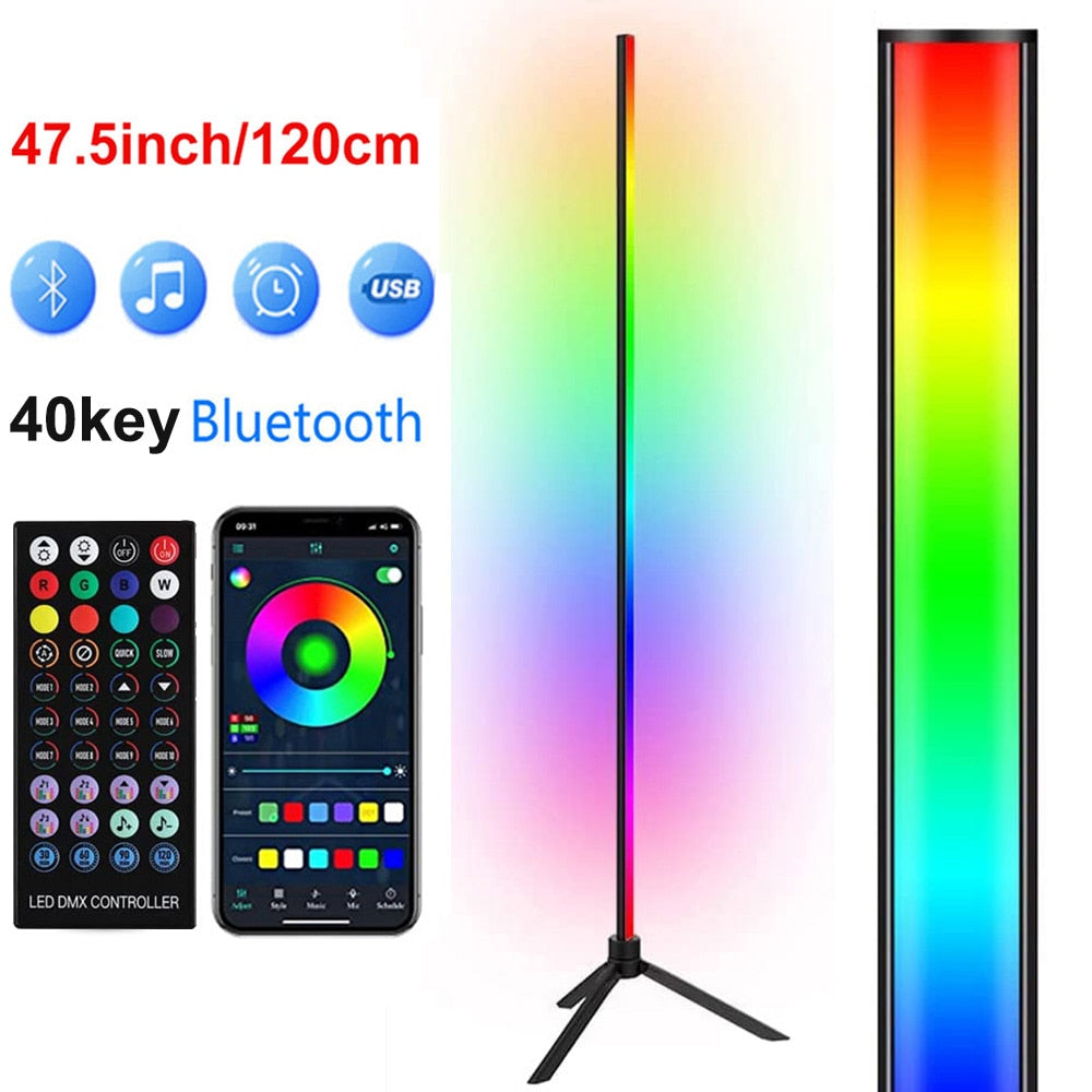 Leclstar Modern LED Floor Lamps RGB Lamp Indoor Lighting Atmospheric Bluetooth Remote Control Stand Light Home Living Room Decor