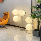 New Style LED Floor Lamp Chrome Metal Living Room Hotel Room Floor Lights White Acrylic Ball Home Art Decors