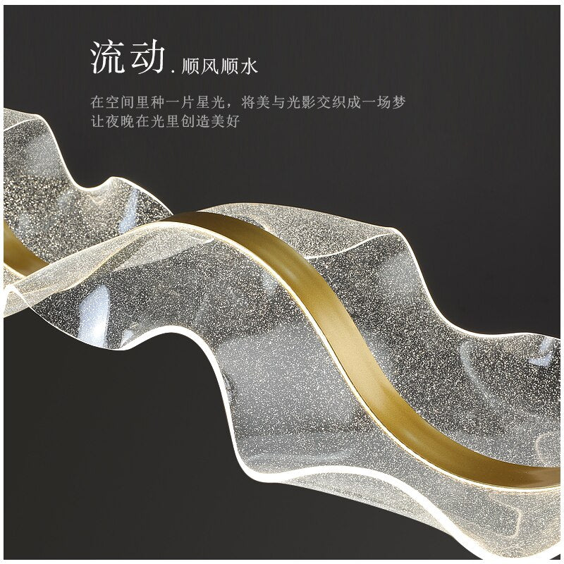 LED Chandelier Modern Novelty Dining Room Kitchen Island Long Hanging Lamp Acrylic Restaurant Lighting Bar Lobby Deco Luminaires