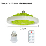 Ceiling Fan With Lights and Remote Control E27 Converter Base Dual-Purpose LED Fan Lamp Smart Silent Ceiling Fans For Bedroom