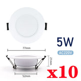10pcs/lot Led Downlights 220V Ceiling Light 3W 5W 7W Recessed Down Light Round Panel Light 9W 12W 15W Spotlight Indoor Lighting