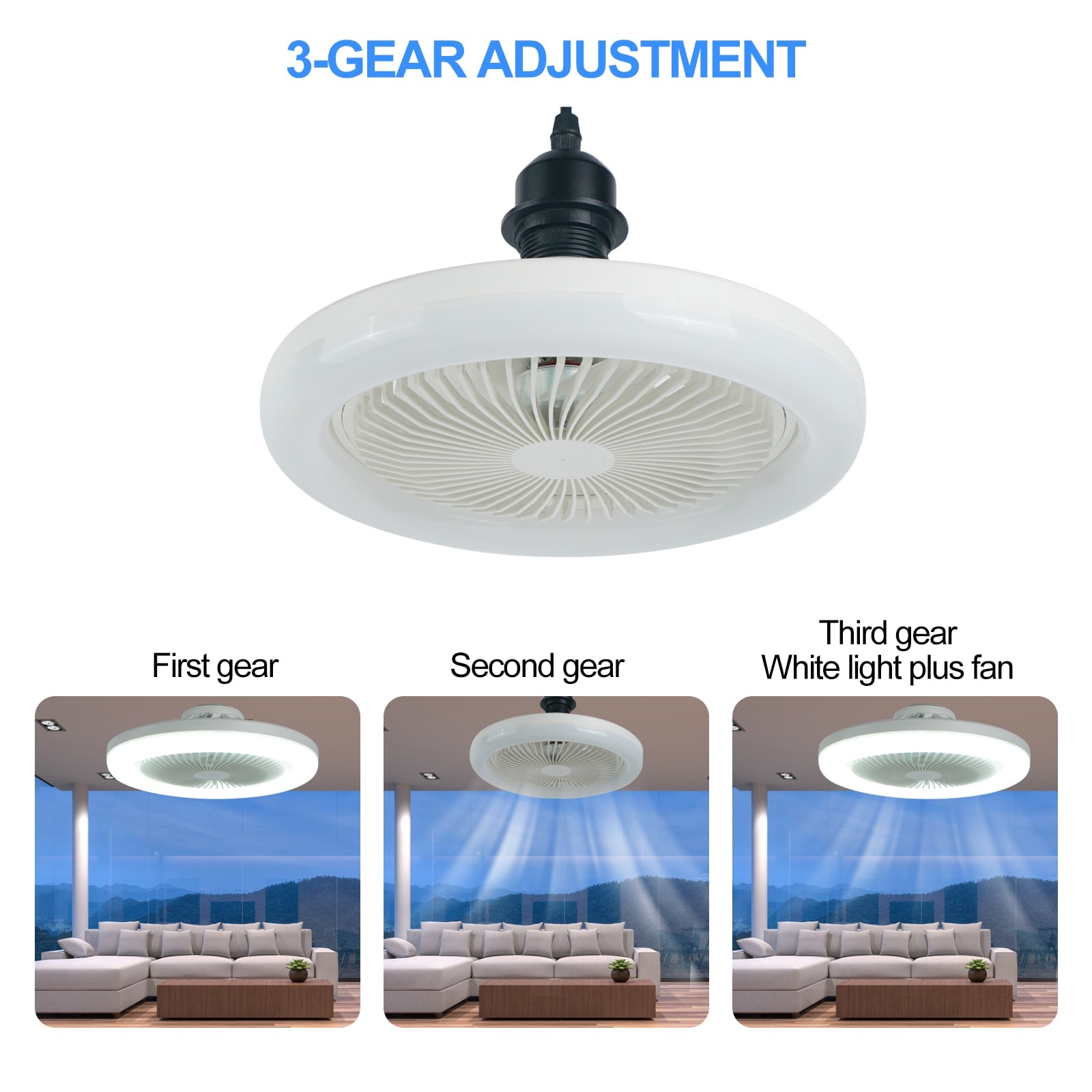 E27 Bedroom Ceiling Fans Lamp Cooling FanChildren's Night Light LED Chandeliers Ligths Living Room