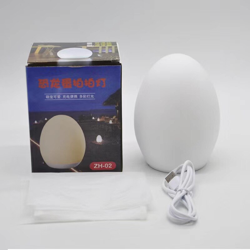 Novelty LED Night Lights USB Rechargeable Egg Shape Pat Light Baby Feeding Sleeping Eye Protection Lamp Outdoor Bar Table Lamps
