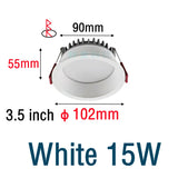 Recessed LED Downlight Anti-glare Black/White Dimmable LED Ceiling Light Bedroom Kitchen Tri-color Light LED Spotlight
