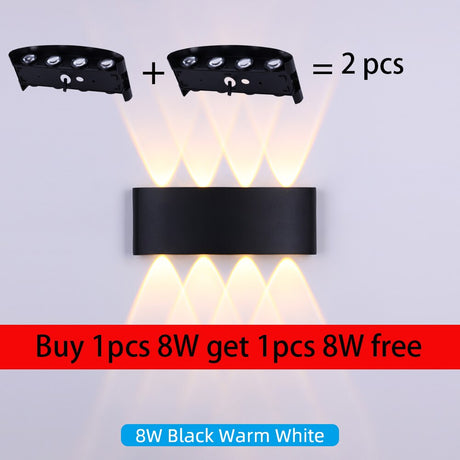 LED Wall Lamp,IP65 Waterproof Aluminum Interior or outdoor Lighting Lights for courtyard Bedroom wall Stairs ,Led Wall Light