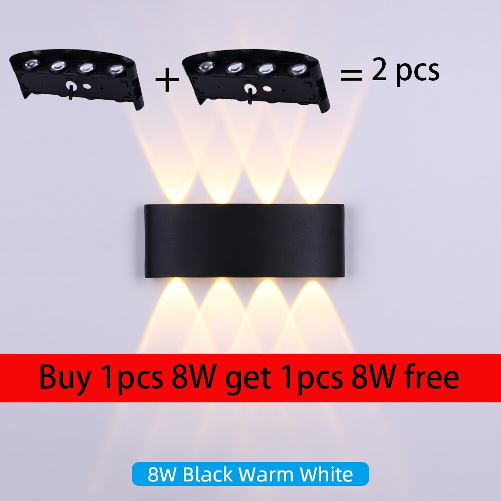 LED Wall Lamp,IP65 Waterproof Aluminum Interior or outdoor Lighting Lights for courtyard Bedroom wall Stairs ,Led Wall Light