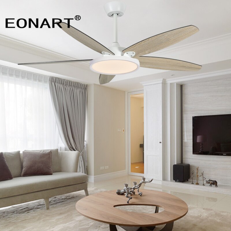 52 Inch Led Ceiling Fan Lamp Roof Home Fans Modern Indoor Decorate Plywood Blade Dc Ceiling Fan With Remote Control Ventilador