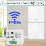 1/2/3 Gang Wireless Wall Switch RF 433Mhz Interrupt Light Switch Remote Control 86 10A 110V 220V Receiver for Lamp LED Fan