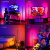 Bluetooth LED Floor Lamp RGBIC Music Synchronized Turn Corner Floor Lamp APP Remote Control Bedroom Game Room Party Decoration