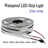 Waterproof LED Strip Light Warm White Blue Green Red RGB Flexible Lamp Ribbon IP65 IP67 IP68 Outdoor Lighting Tape