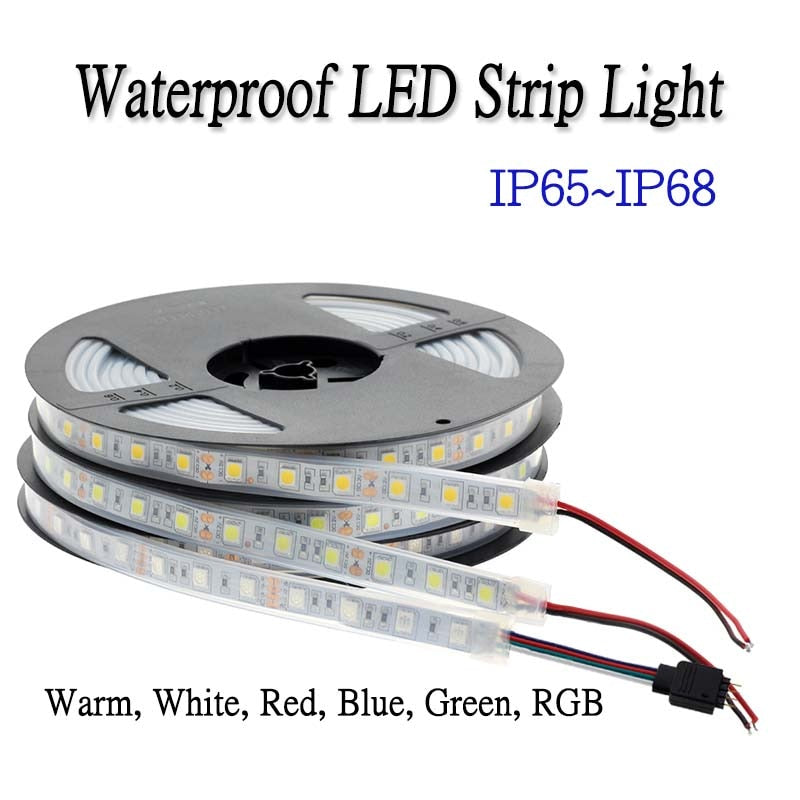 Waterproof LED Strip Light Warm White Blue Green Red RGB Flexible Lamp Ribbon IP65 IP67 IP68 Outdoor Lighting Tape