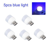 5pcs Mini USB Plug Lamp 5V Super Bright Eye Protection Book Light Computer Mobile Power Charging USB Small Round LED Night Light