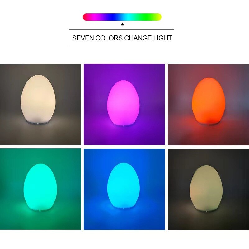 Novelty LED Night Lights USB Rechargeable Egg Shape Pat Light Baby Feeding Sleeping Eye Protection Lamp Outdoor Bar Table Lamps
