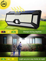 268 LED Reflector Solar Power Outdoor Light for Garden Decor Motion Sensor Street Wall Lamps Waterproof Patio Lighting Spotlight