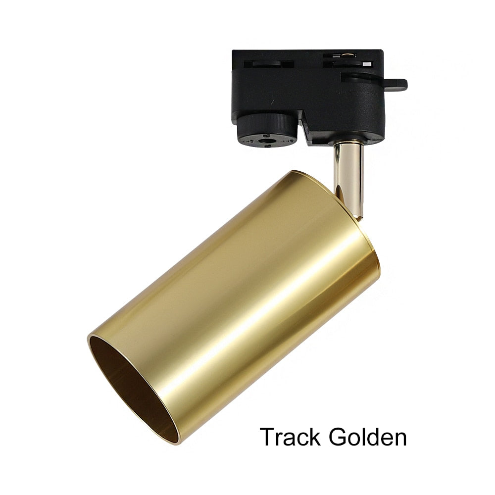 Surface Mounted 360° Rotatable White Black Gold Copper LED Ceiling Track Downlight 6W GU10 Bulb Replaceable Wall Spot Light