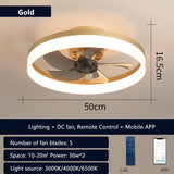 LED Ceiling Light Fans AC DC Fan Bedroom Lamp Lighting For Living Room Decorative Lamps Ventilated Silent With Remote Control