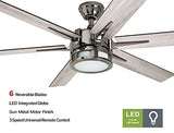 Ceiling Fans - 56-in Dual Mount Indoor - LED Ceiling Fan with Light - Contemporary Room Fan