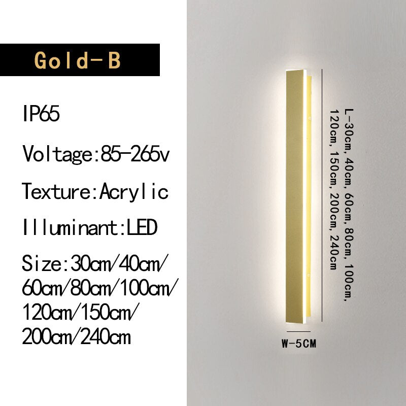 LED Long Wall Lamp，Outdoor，Waterproof，IP65，Garden, Decorative Lighting，Modern，Balcony，Villa，110v 220v