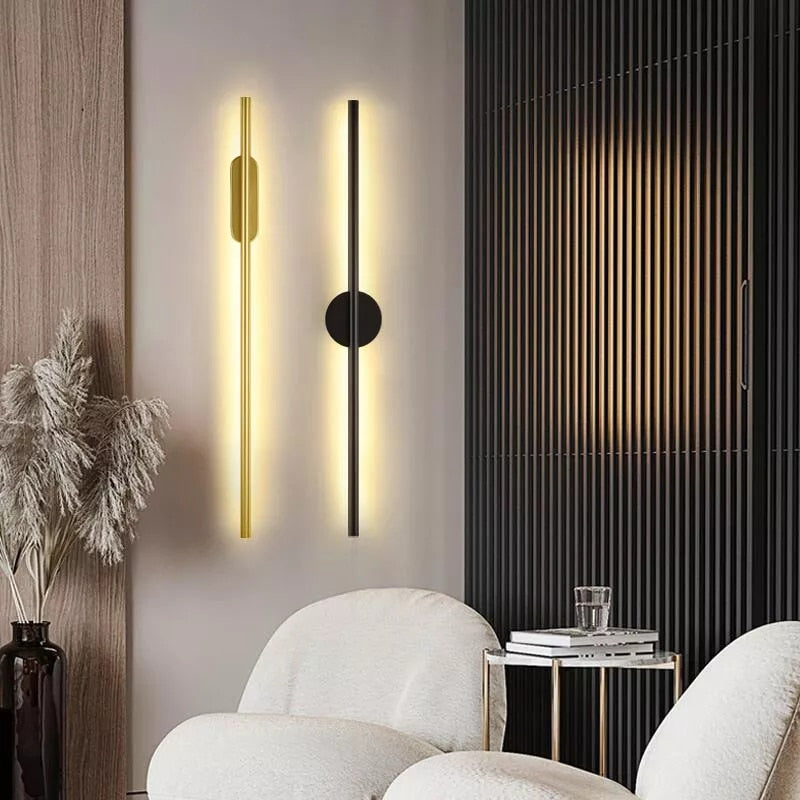 One pair LED Wall Lamp Modern Gold LED Wall Sconce living room home decor wall light for Stairway corridor 60/100cm 2pcs