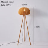 Wood Pumpkin Shape Floor Lights Parlor Bedside Hotel Office Japanese Style Lamp E24 Bulb Loft Deco Drop Shipping