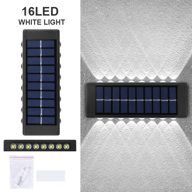 LED Solar Wall Lamp Outdoor Wall Light Ip65 Waterproof Garden Decoration Balcony Yard Street Decors Lamps Outside Sunlights