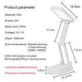 Foldable table lamp for Students Stepless dimming 1200mAh Rechargeable Battery Reading Desk Lamp Lamps Table Dorm LZD0001