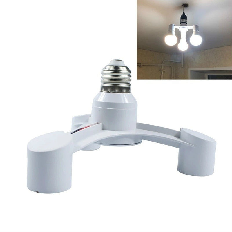 E27 To E27 Extended LED Lamp Bulbs Socket Splitter Adapter Holder for Photo Studio