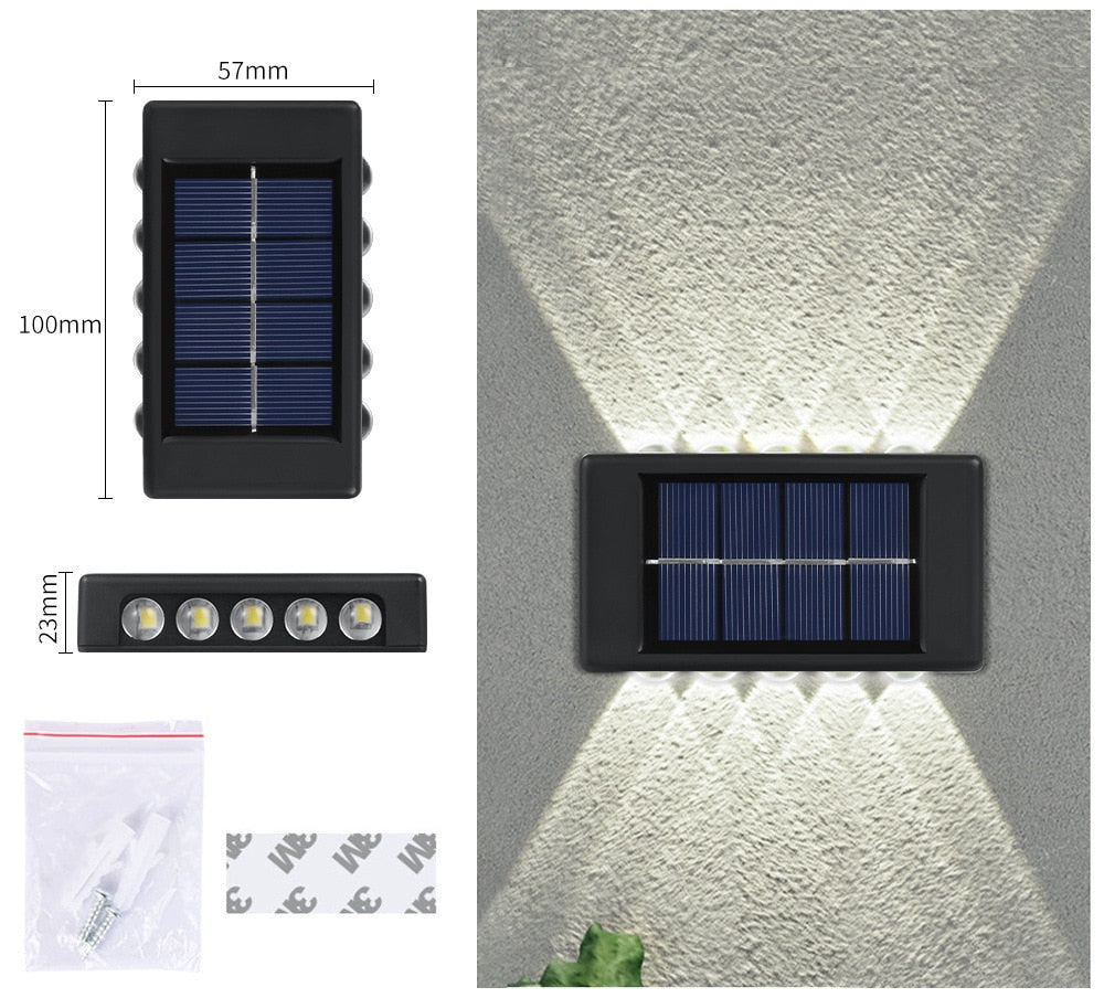 Outdoor Solar Garden Light Led Waterproof Decoration Wall Lamp for Fence Porch Country Balcony House Garden Street Lighting