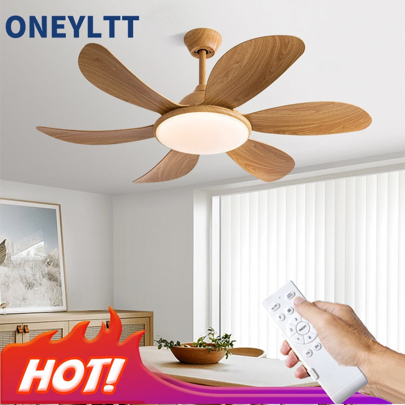 Strong wind household living room fan light bedroom dining room simple ceiling fan light variable frequency silent fan light