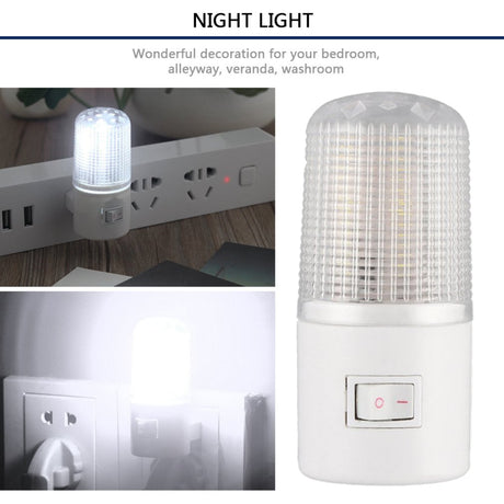 1W 6 LED 110V With US Plug Energy Saving Household Night Lamp Warm Light Wall Mounting Bedroom Soft Night Light Lamp
