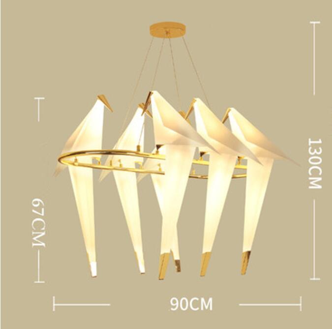 Art Deco Bird Paper Floor lamp Bedroom Studio living room lamp stand origami light Study Bedside Reading table gold floor lamp