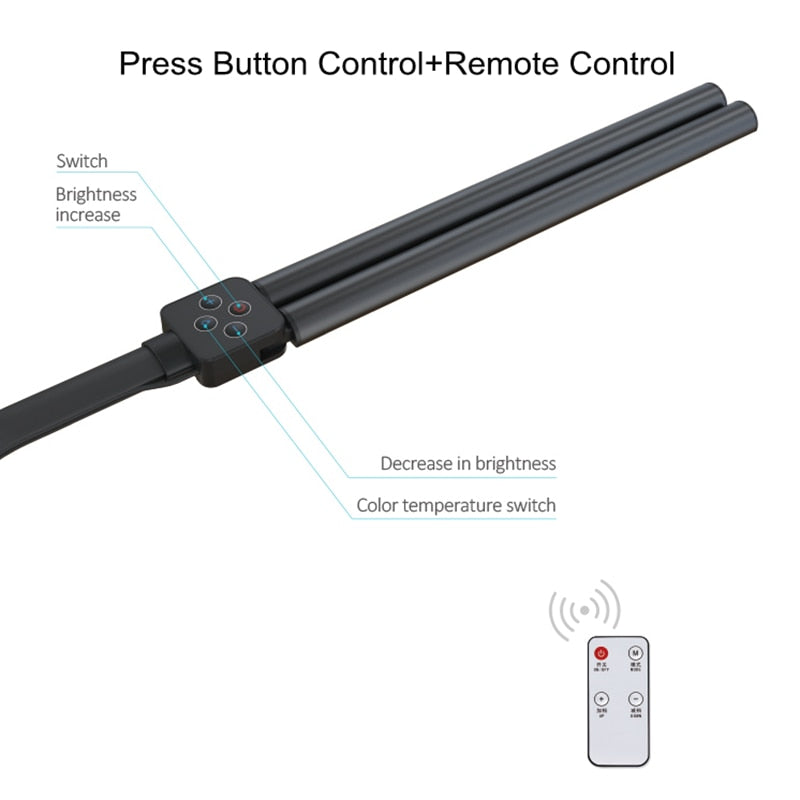 LED Clip Remote Control Desk Lamp Architect Table Lamp for Home Office Lighting 5 Color Modes and 5 Dimmable